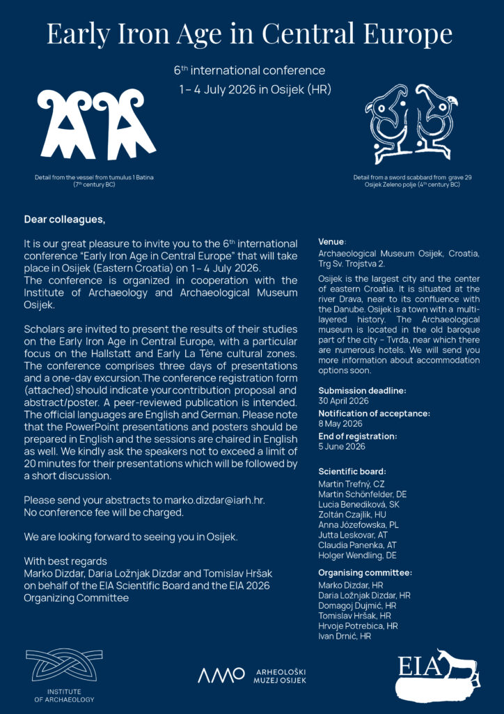 Poster 6th international conference “Early Iron Age in Central Europe” (EIA 2026 Osijek)